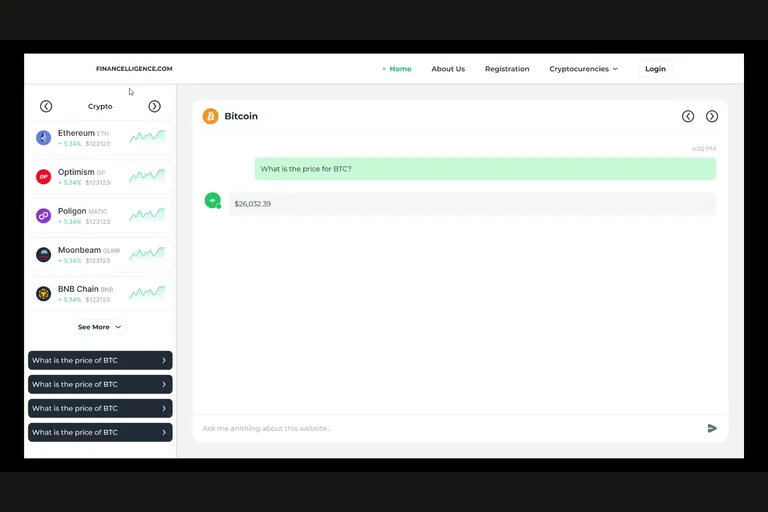 Aperçu de l’application Crypto Intelligence