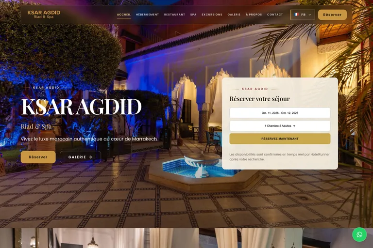 Capture du site Riad Ksar Agdid