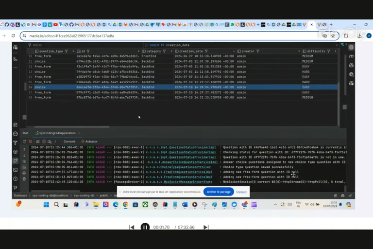Aperçu de l’application Codingame