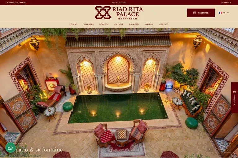 Capture du site Riad Rita Palace